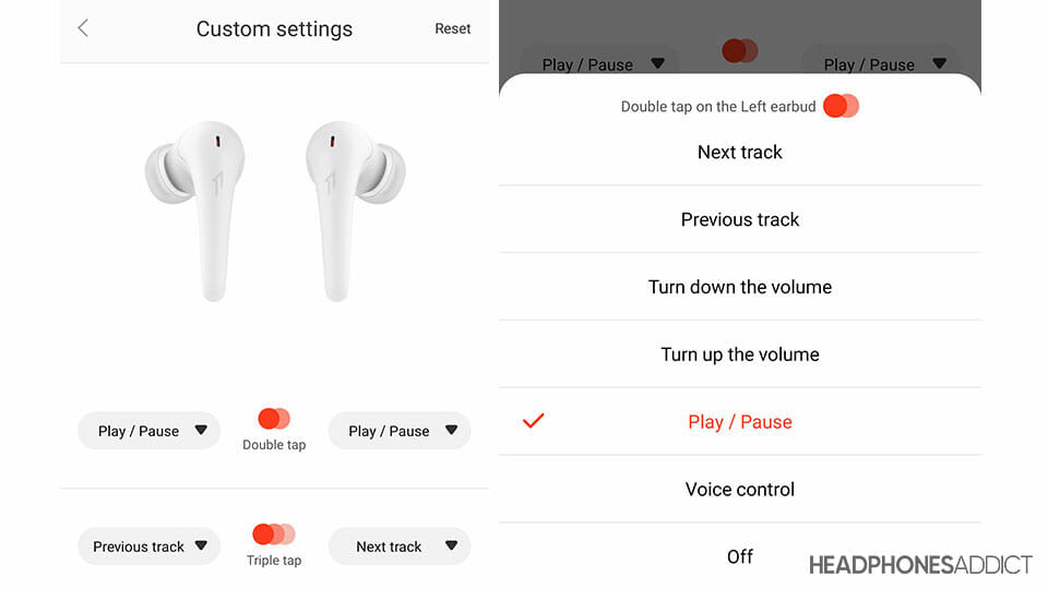 1MORE Aero custom controls