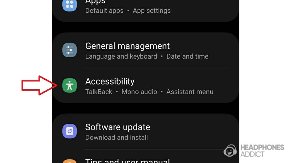 Android accessibility settings