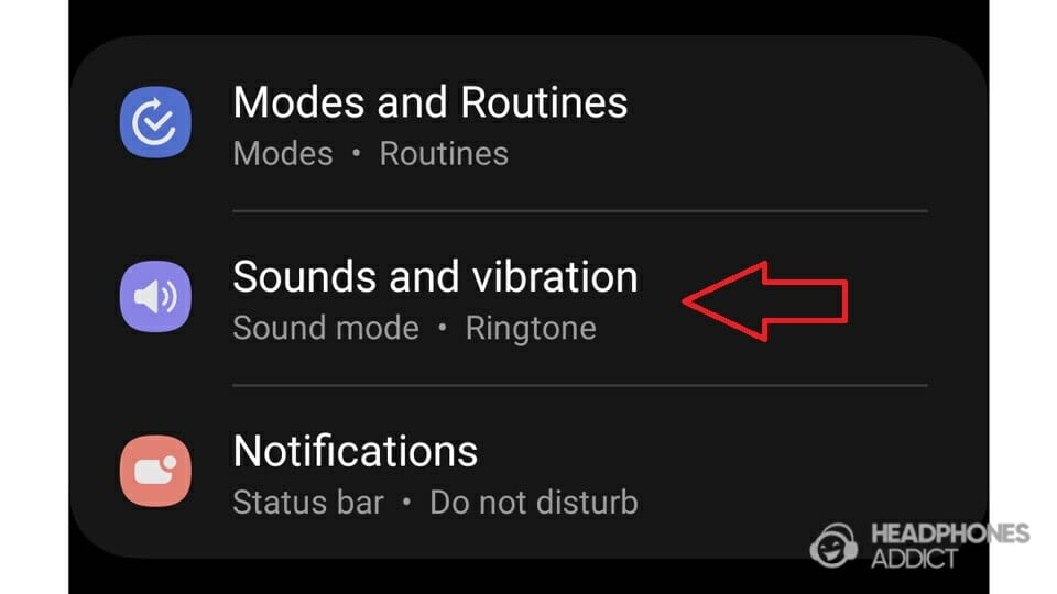 Android sounds settings