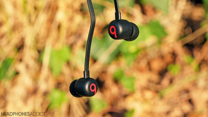 Beats Flex earbuds hanging