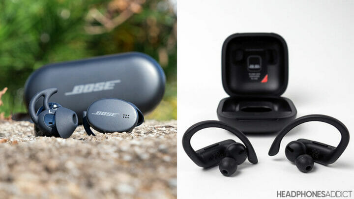 Bose Sport Earbuds vs. Beats PowerBeats Pro buds with case