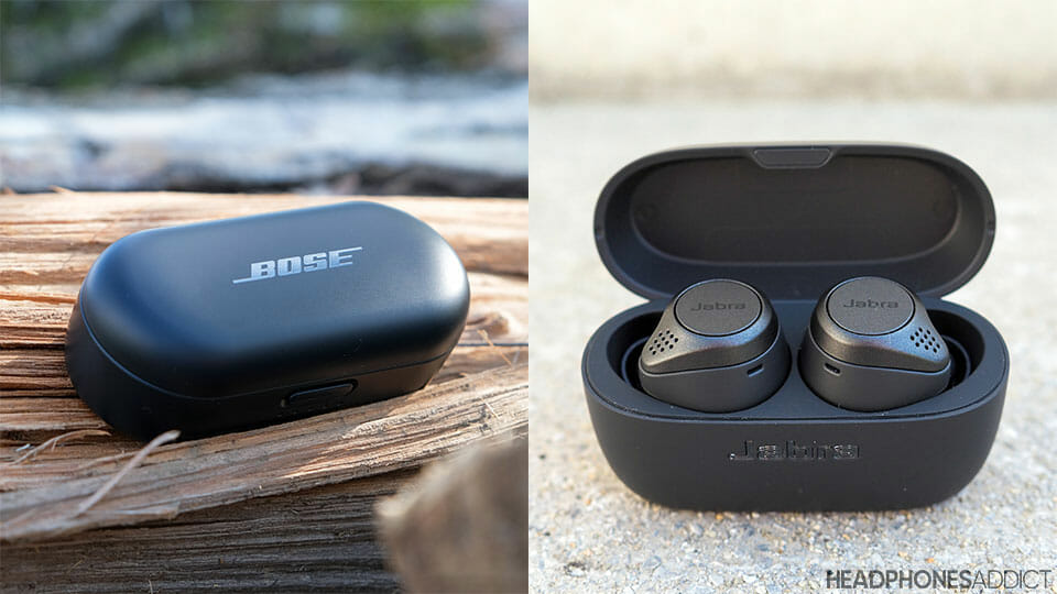 Bose Sport Earbuds vs. Jabra Elite Active 75t cases