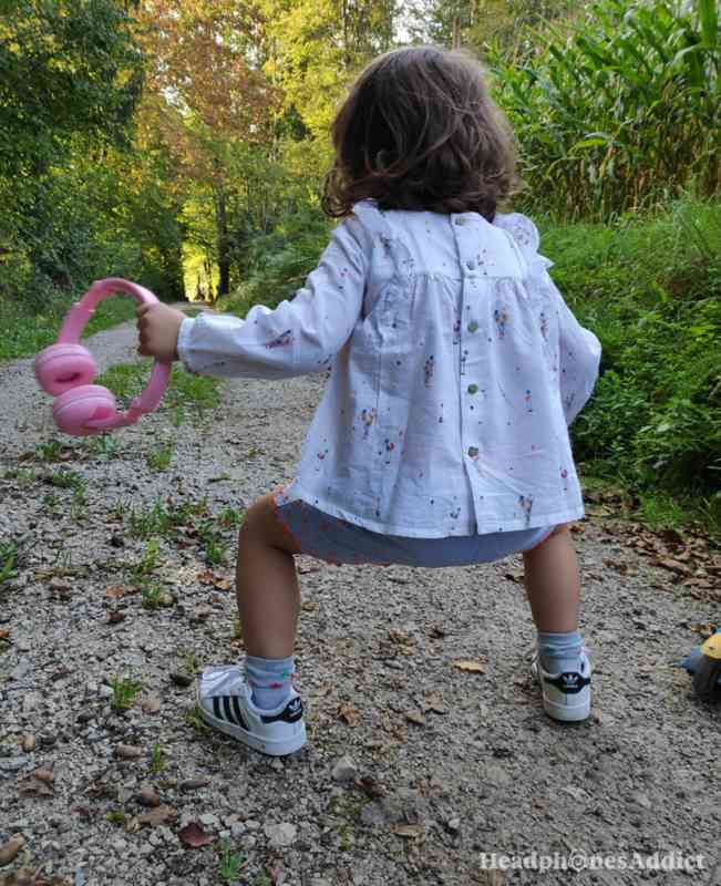 BuddyPhones Play wireless kids headphones in hands