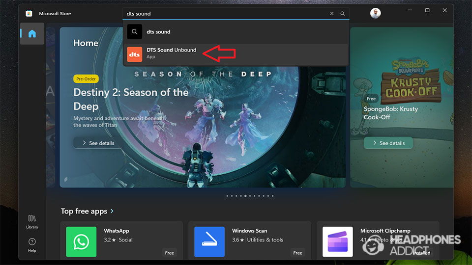 DTS Sound Unbound search Microsoft Store