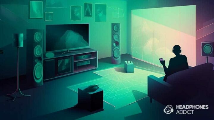 Dolby Atmos surround sound illustration transformed