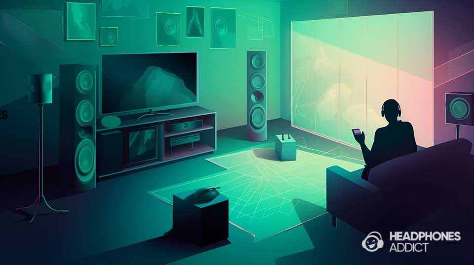 Dolby Atmos surround sound illustration transformed