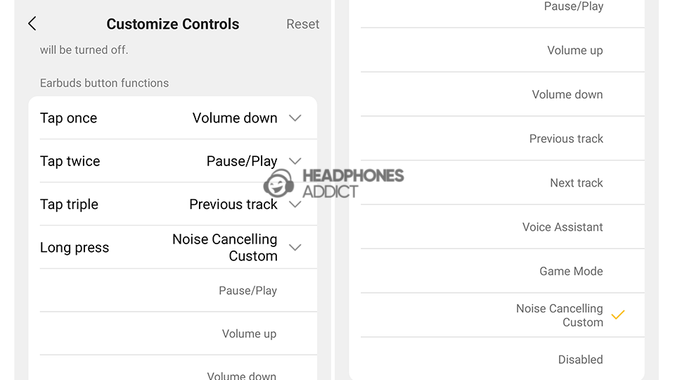 EarFun Free Pro 3 custom controls