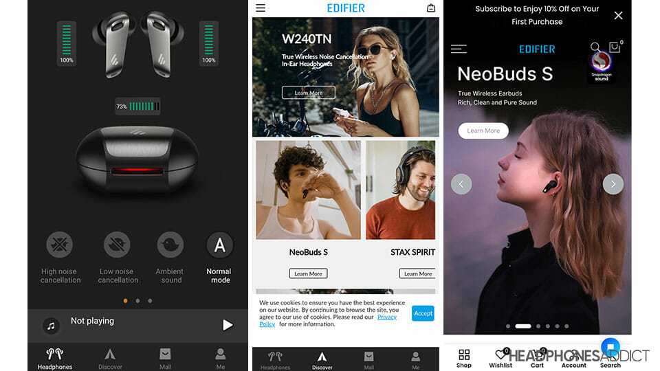 Edifier NeoBuds Pro front app page