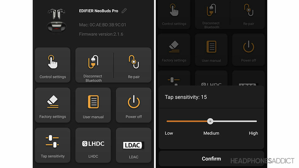 Edifier NeoBuds Pro settings
