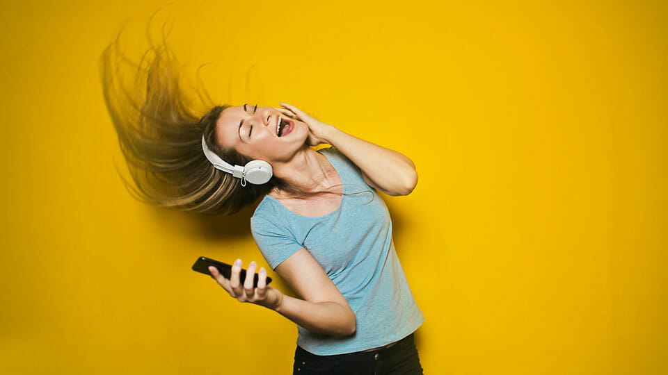 Girl with headphones