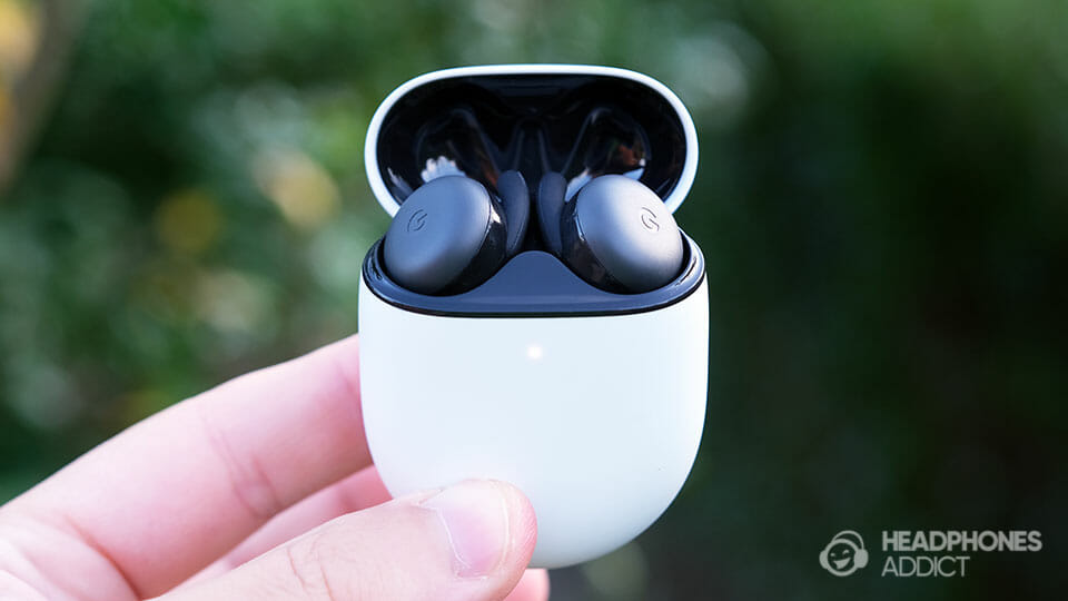 Google Pixel Buds A-Series buds in case