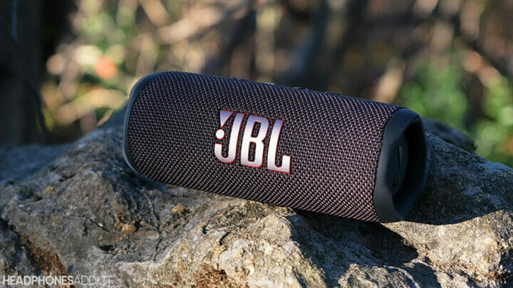 JBL Flip 6 on a rock