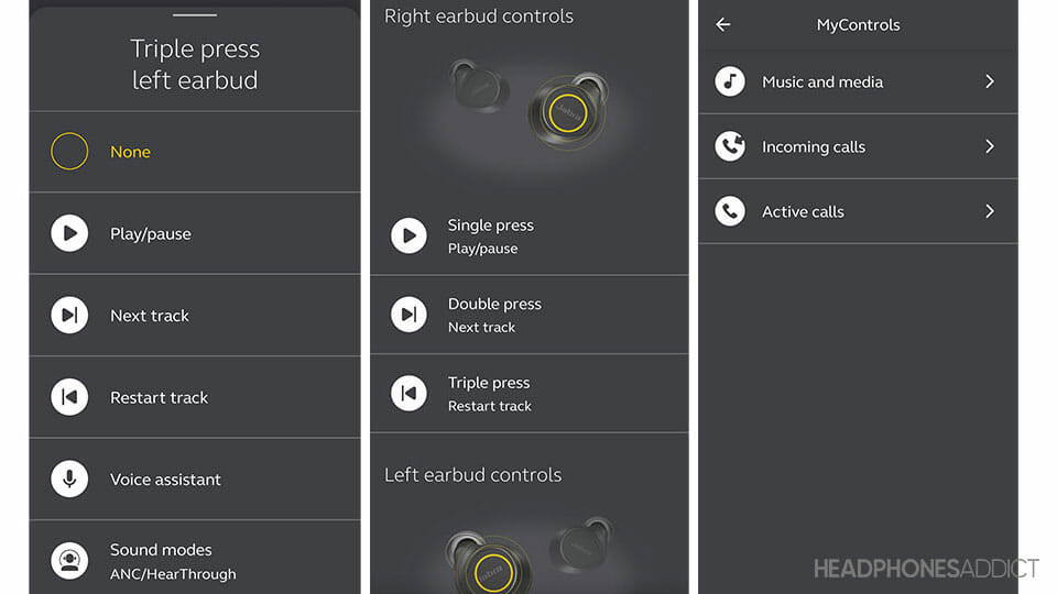 Jabra Elite 7 Pro controls