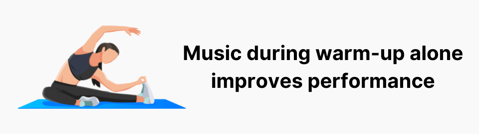 Music during warm-up alone improves performance