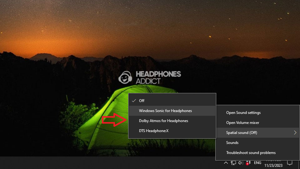 Pick Dolby Atmos Windows 10