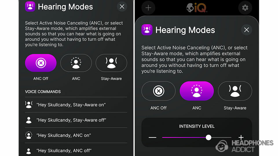 Skullcandy Crusher ANC 2 ANC settings