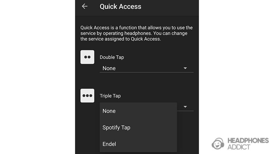 Sony WF-1000XM5 quick access