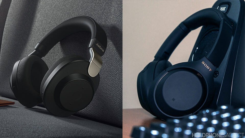 Sony WH-1000XM4 vs. Jabra Elite 85h headphones design