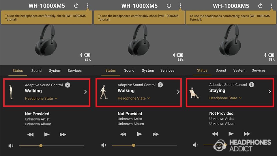 Sony WH-1000XM5 Adaptive Sound Control