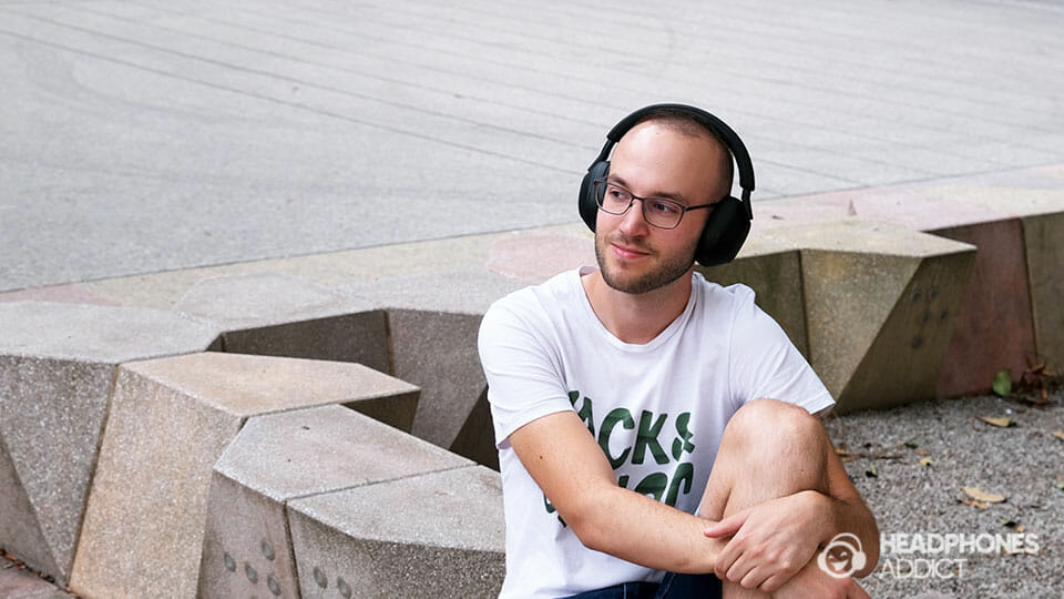 Sony WH-1000XM5 on a bench