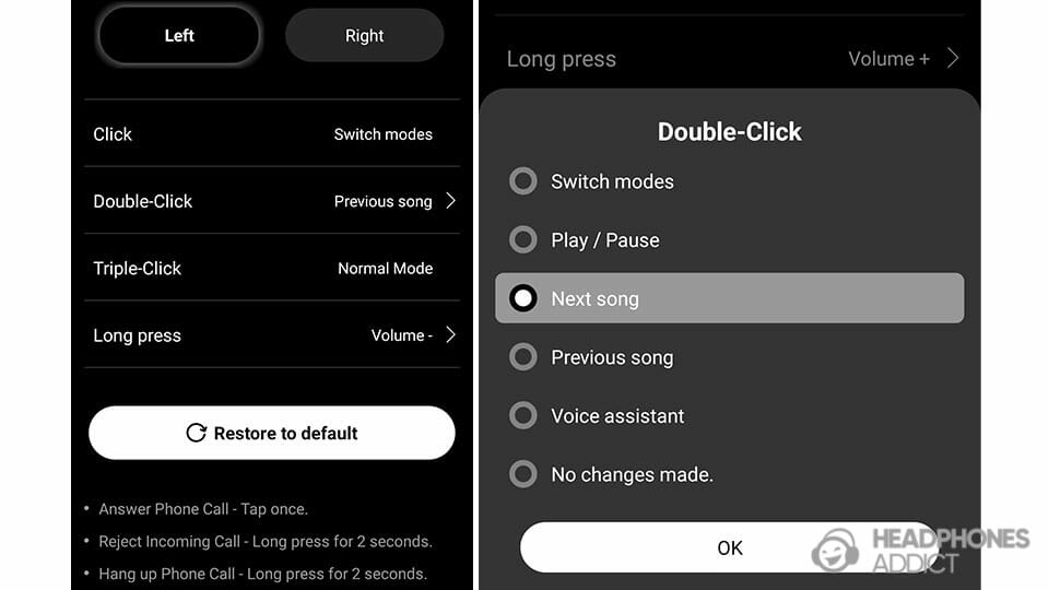 TOZO Golden X1 controls