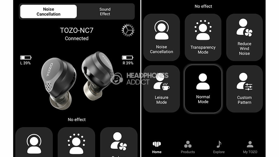 TOZO NC7 app first page