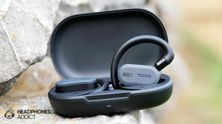 TOZO OpenBuds earbuds in case