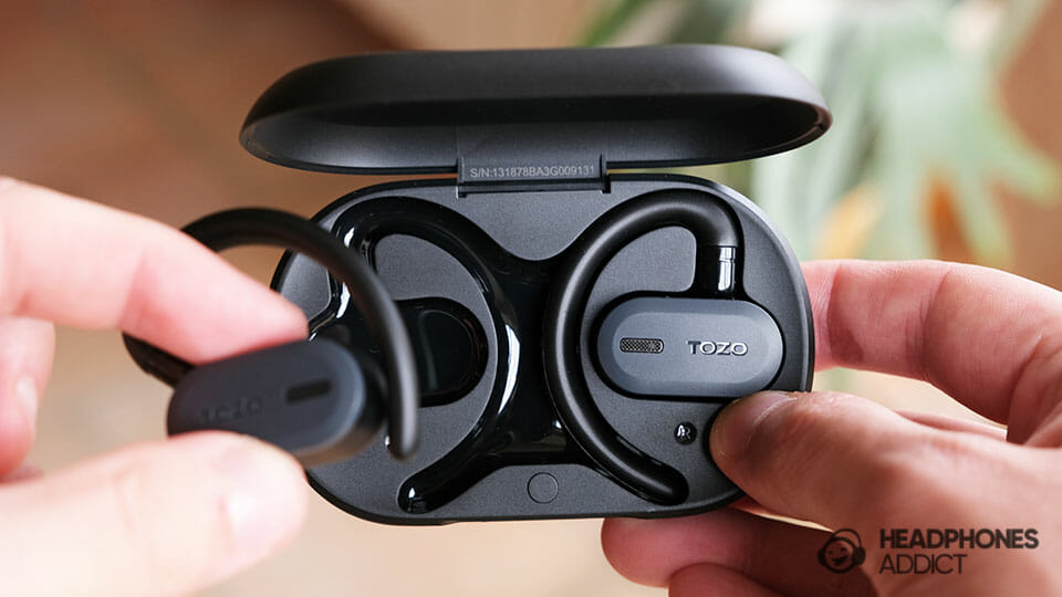 TOZO OpenBuds earbuds in the case