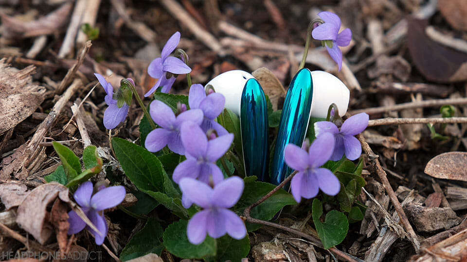 TaoTronics Soundliberty 80 earbuds in flowers