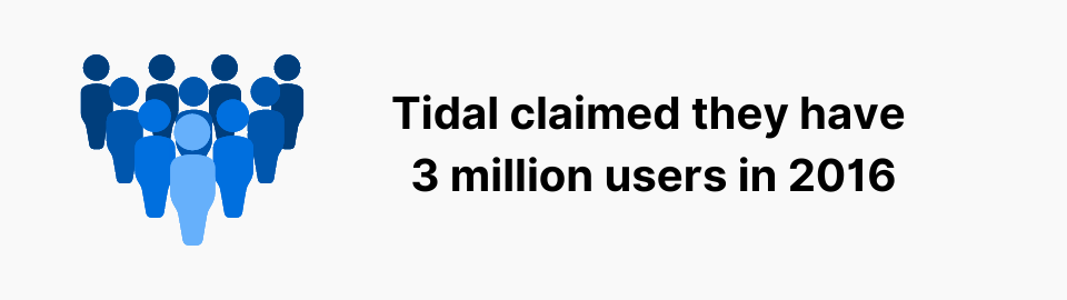 Tidal claimed they have 3 million users