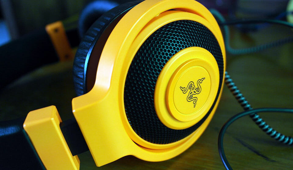 Yellow Razer gaming headset