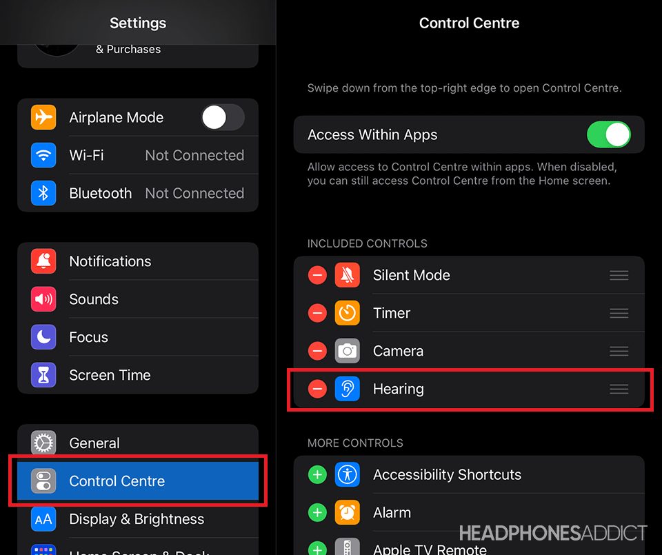 iOS enable Hearing feature