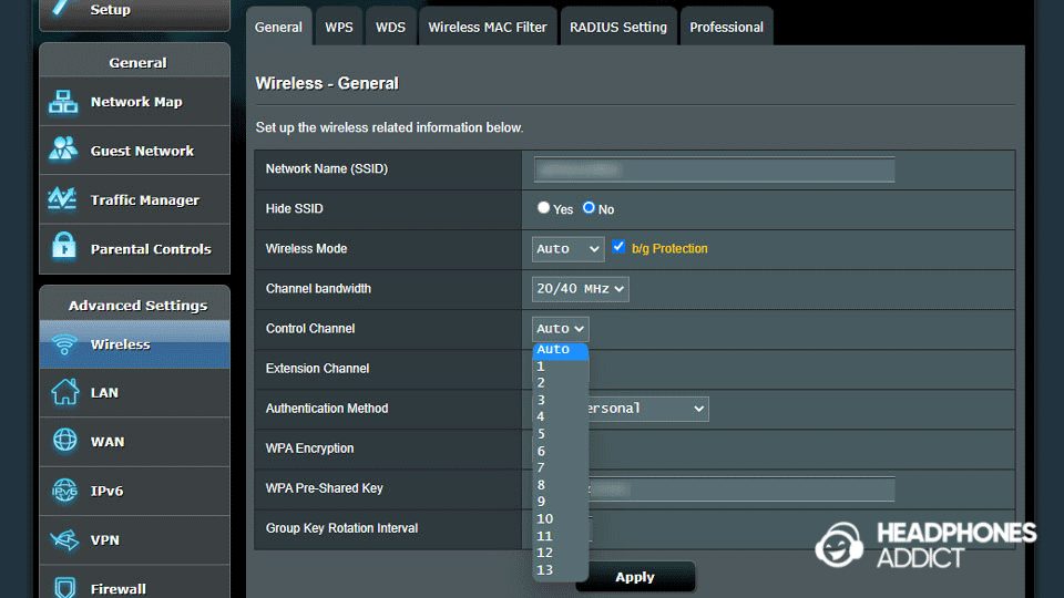 Router settings