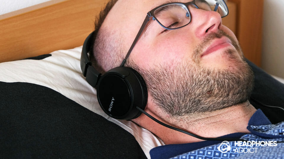 Sleeping with on-ear headphones