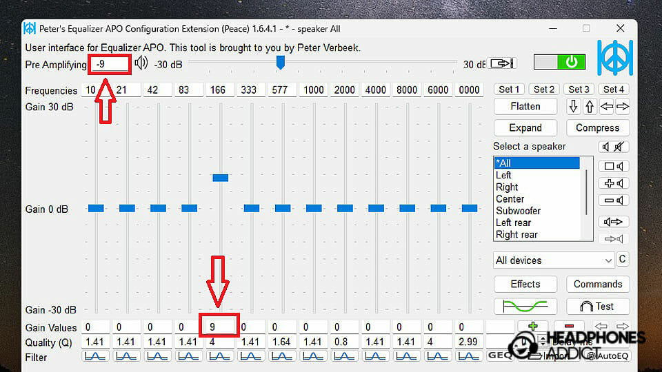 Use equalizer preamp